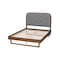 Baxton Studio Roald Mid-Century Modern Grey Fabric and Walnut Brown Wood King Size Platform Bed 246-12645-9412-ZORO - alternate 3